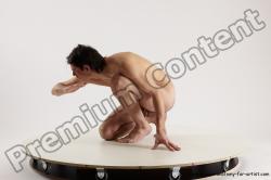 Nude Man White Slim Short Brown Sitting poses - ALL Sitting poses - on knees Multi angles poses Realistic